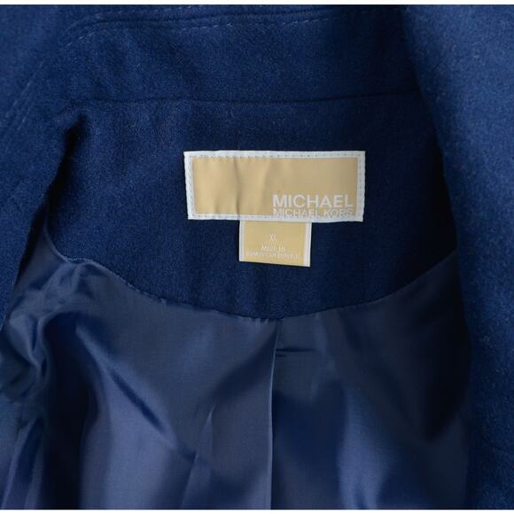 Michael Kors Navy Blue Wool Military Style Peacoat with Gold Buttons XL - Picture 8 of 8